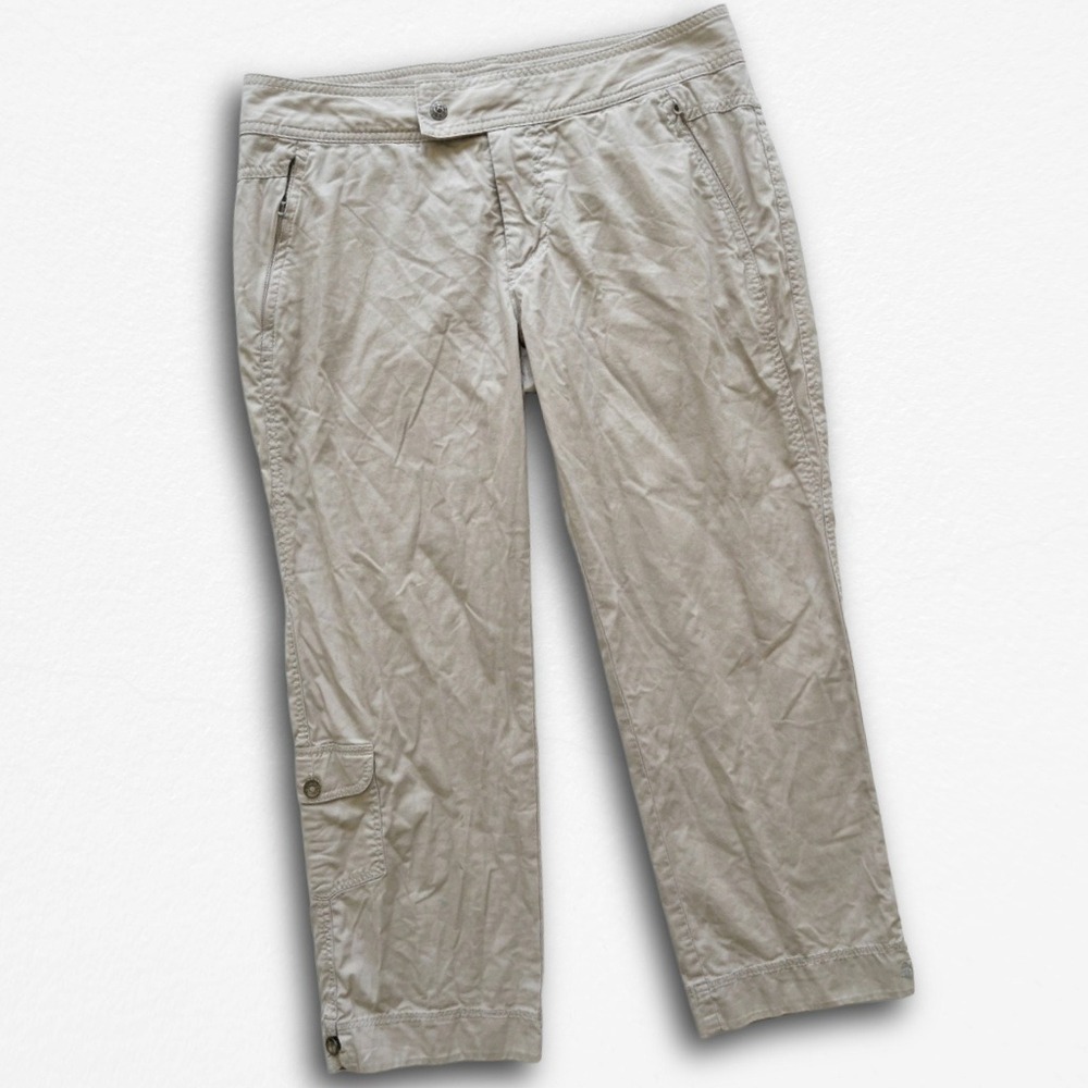 Sahaile Khaki Tan Cropped Cargo Pants Size 10 Cotton Utility Capris Gorpcore